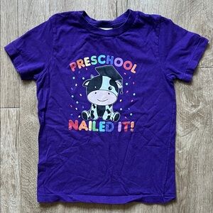 Preschool Graduation Vibrant Purple Kids' Tee with Cow Graphic Size 4T